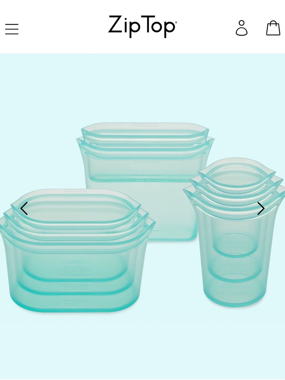 Zip Top Kitchen Full 9 Piece Reusable Container Set